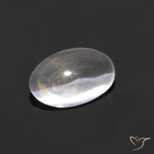 0.93ct Naturale Bianco trasparente Sillimanite effetto occhio di gatto, Ovale, Trasparente