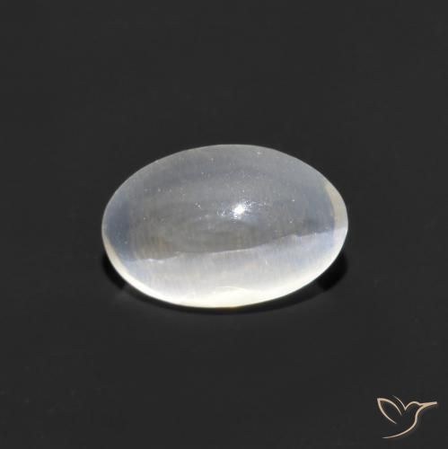 0.88ct Naturale Bianco trasparente Sillimanite effetto occhio di gatto, Ovale, Trasparente
