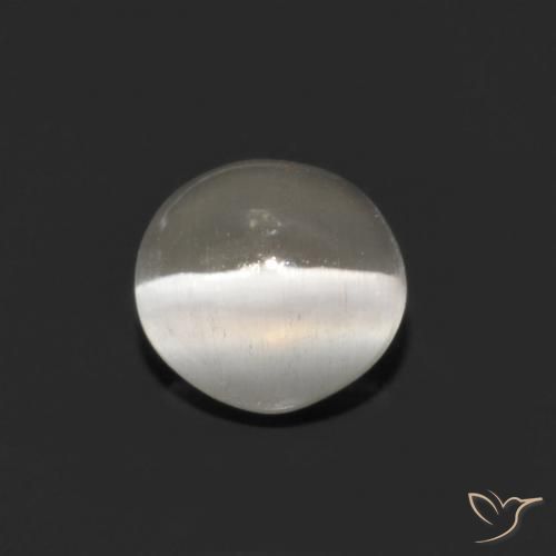 0.79ct Naturale Bianco caldo Sillimanite effetto occhio di gatto, Ovale, Trasparente