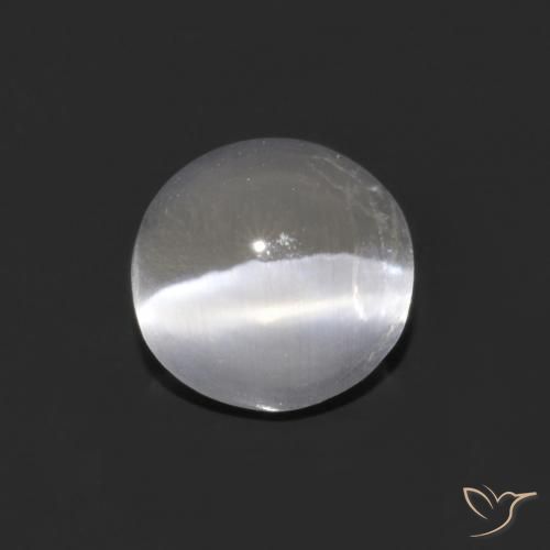 0.93ct Naturale Bianco trasparente Sillimanite effetto occhio di gatto, Ovale, Trasparente