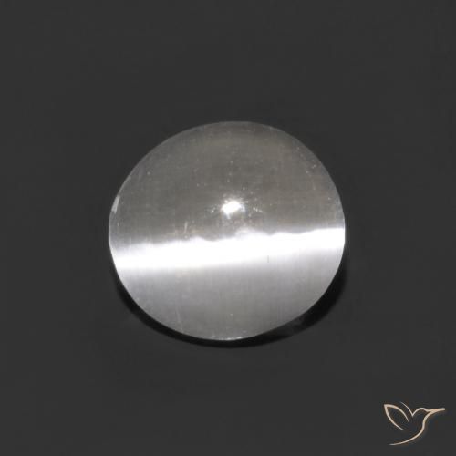 0.75ct Naturale Bianco trasparente Sillimanite effetto occhio di gatto, Ovale, Trasparente