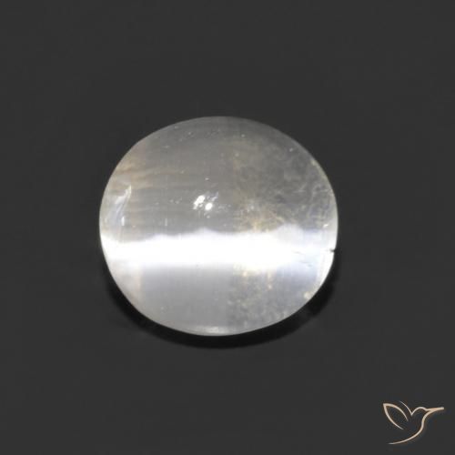 1.14ct Naturale Bianco trasparente Sillimanite effetto occhio di gatto, Ovale, Trasparente