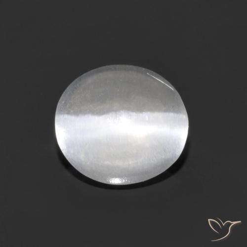 1.16ct Naturale Bianco trasparente Sillimanite effetto occhio di gatto, Ovale, Trasparente