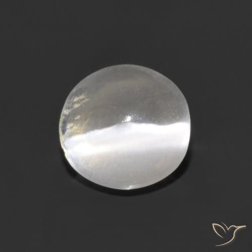 1.05ct Naturale Bianco trasparente Sillimanite effetto occhio di gatto, Ovale, Trasparente