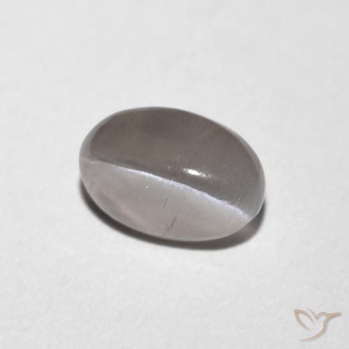 Sillimanite Occhio di Gatto Grigio molto chiaro naturale da 0.99 ct, Ovale, Trasparente