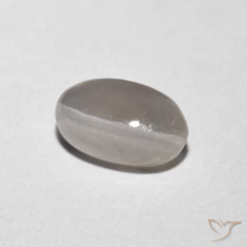 Sillimanite Occhio di Gatto Grigio molto chiaro naturale da 1.06 ct, Ovale, Trasparente