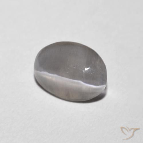 Sillimanite Occhio di Gatto Grigio molto chiaro naturale da 0.73 ct, Ovale, Trasparente