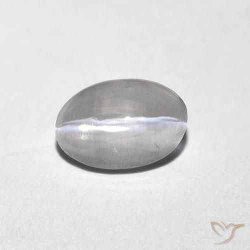 Sillimanite Occhio di Gatto Grigio molto chiaro naturale da 0.82 ct, Ovale, Trasparente