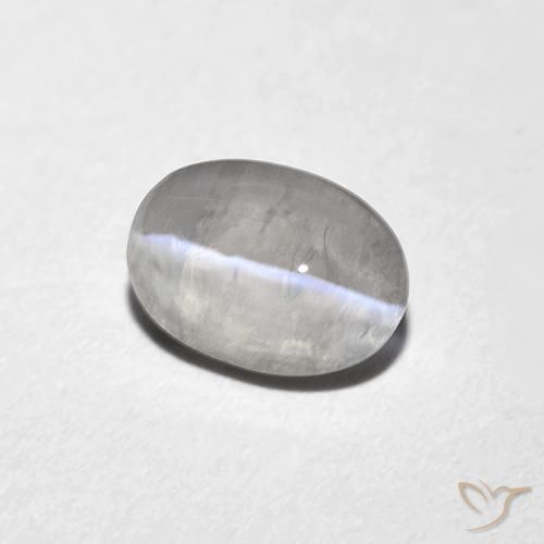 Sillimanite Occhio di Gatto Grigio molto chiaro naturale da 1.10 ct, Ovale, Trasparente