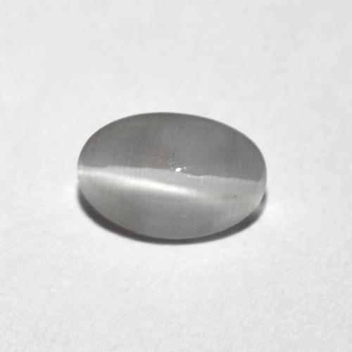 Sillimanite Occhio di Gatto Grigio molto chiaro naturale da 0.74 ct, Taglio ovale, Trasparente