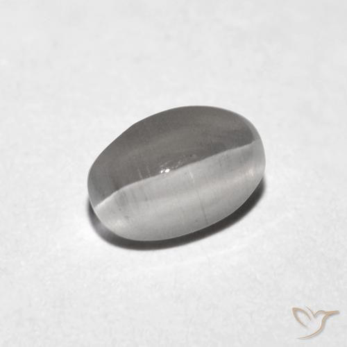 Sillimanite Occhio di Gatto Grigio molto chiaro naturale da 0.85 ct, Ovale, Trasparente