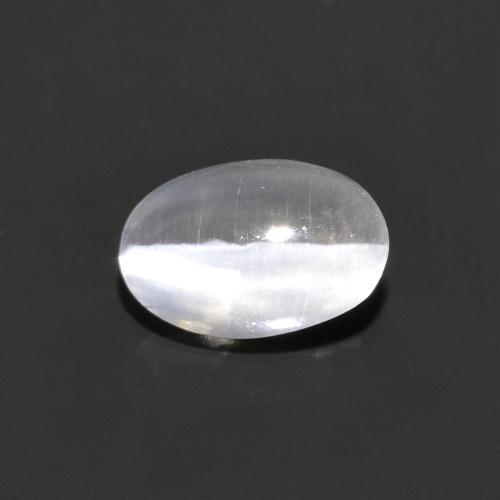 Sillimanite cat's eye naturale grigio da 0,75 ct, taglio ovale, trasparente