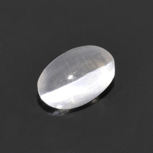 Sillimanite cat's eye naturale grigio da 0,75 ct, taglio ovale, trasparente