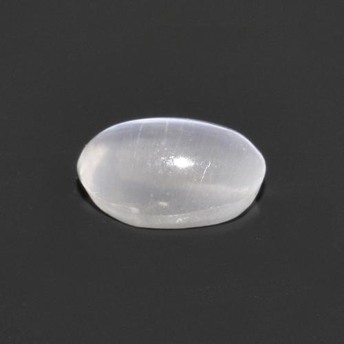 Sillimanite cat's eye naturale grigio da 0,75 ct, taglio ovale, trasparente