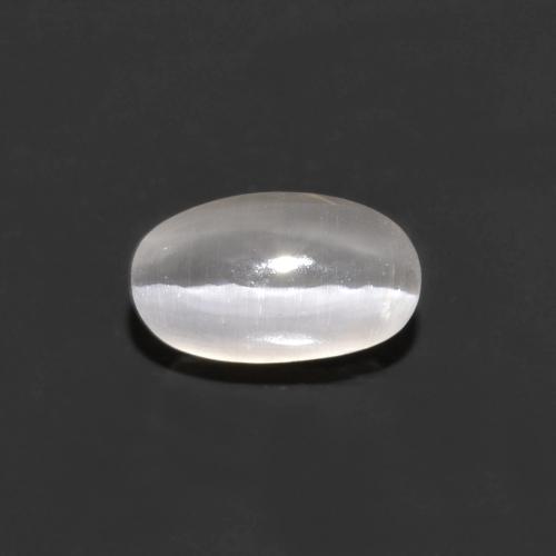 Sillimanite cat's eye naturale grigio da 0,76 ct, taglio ovale, trasparente