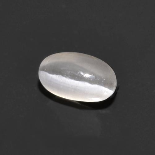 Sillimanite cat's eye naturale grigio da 0,76 ct, taglio ovale, trasparente