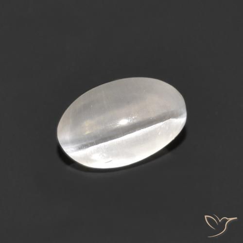 0.84ct Naturale Grigio molto chiaro Sillimanite effetto occhio di gatto, Ovale, Trasparente