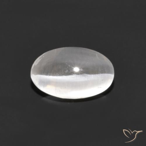 1.21ct Naturale Grigio molto chiaro Sillimanite effetto occhio di gatto, Ovale, Trasparente