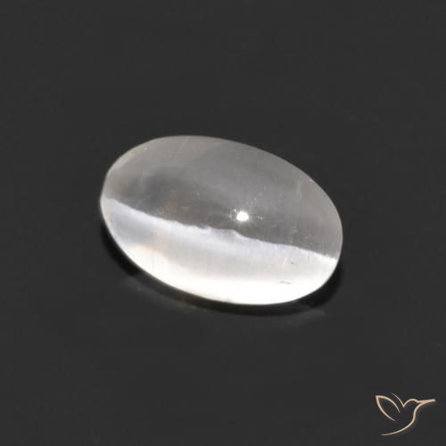 Sillimanite Occhio di Gatto Grigio molto chiaro naturale da 1.21 ct, Ovale, Trasparente
