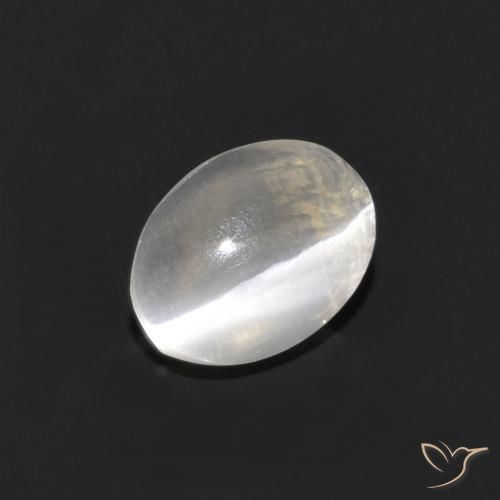 1.11ct Naturale Grigio molto chiaro Sillimanite effetto occhio di gatto, Ovale, Trasparente