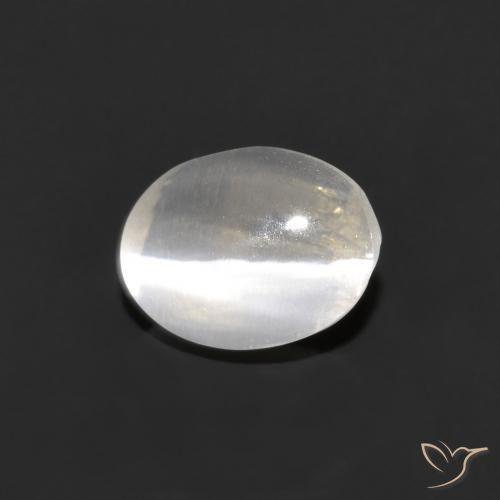 Sillimanite Occhio di Gatto Grigio molto chiaro naturale da 1.11 ct, Ovale, Trasparente