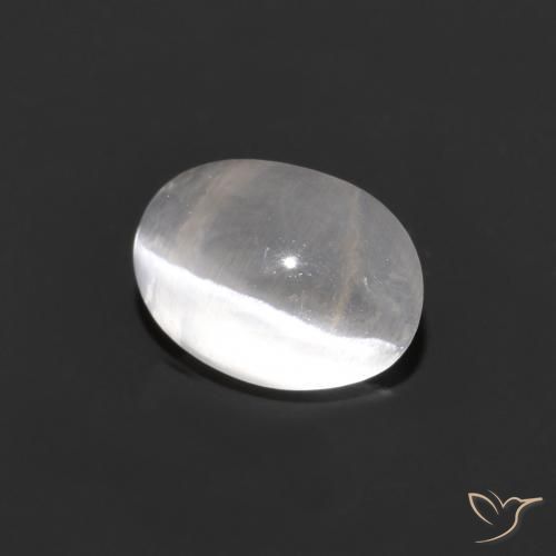 Sillimanite Occhio di Gatto Grigio molto chiaro naturale da 1.30 ct, Ovale, Trasparente