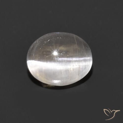 0.98ct Naturale Grigio molto chiaro Sillimanite effetto occhio di gatto, Ovale, Trasparente