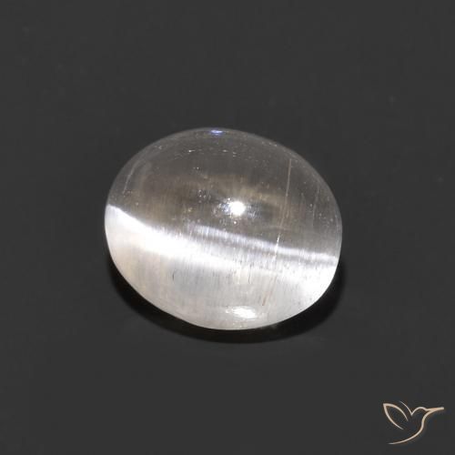 Sillimanite Occhio di Gatto Grigio molto chiaro naturale da 0.98 ct, Ovale, Trasparente