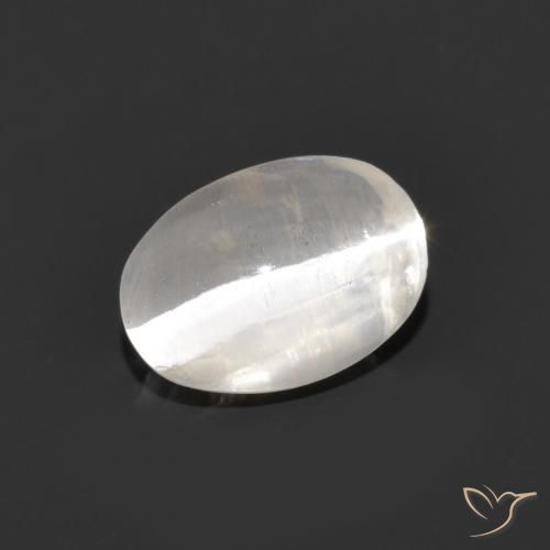 1.34ct Naturale Grigio molto chiaro Sillimanite effetto occhio di gatto, Ovale, Trasparente
