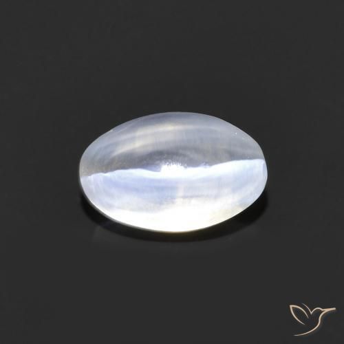 1.20ct Naturale Grigio molto chiaro Sillimanite effetto occhio di gatto, Ovale, Trasparente