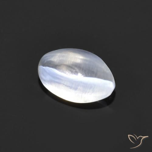 Sillimanite Occhio di Gatto Grigio molto chiaro naturale da 1.20 ct, Ovale, Trasparente