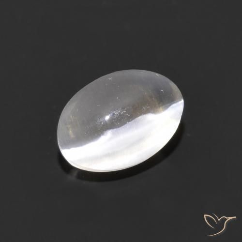 1.05ct Naturale Grigio molto chiaro Sillimanite effetto occhio di gatto, Ovale, Trasparente