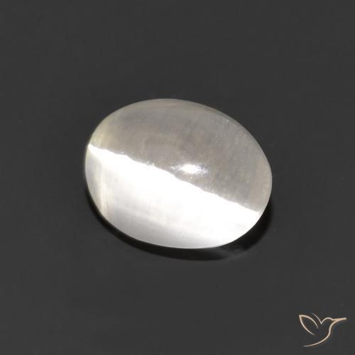 Sillimanite Occhio di Gatto Grigio molto chiaro naturale da 1.15 ct, Ovale, Trasparente