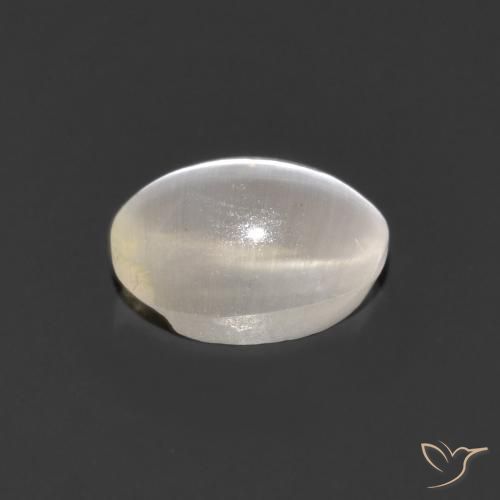 Sillimanite Occhio di Gatto Grigio molto chiaro naturale da 1.15 ct, Ovale, Trasparente
