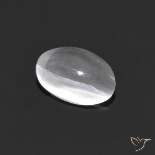 Sillimanite Occhio di Gatto Grigio molto chiaro naturale da 0.95 ct, Ovale, Trasparente