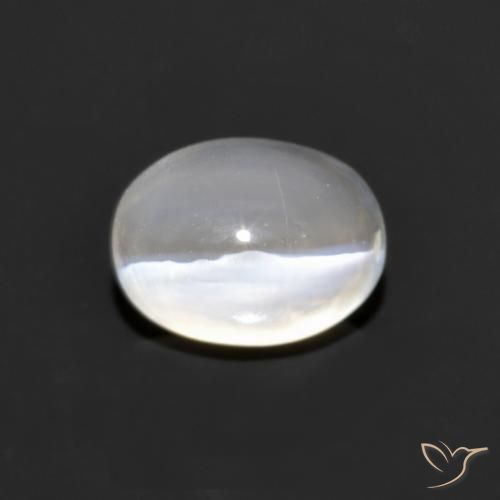 1.30ct Naturale Grigio molto chiaro Sillimanite effetto occhio di gatto, Ovale, Trasparente