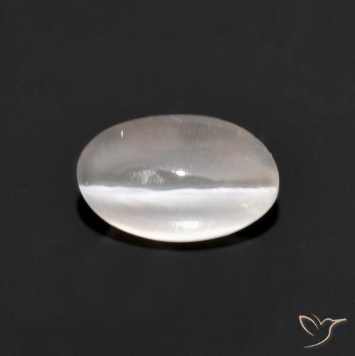 1.33ct Naturale Grigio molto chiaro Sillimanite effetto occhio di gatto, Ovale, Trasparente
