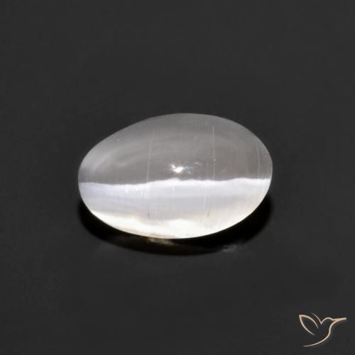 Sillimanite Occhio di Gatto Grigio molto chiaro naturale da 1.14 ct, Ovale, Trasparente
