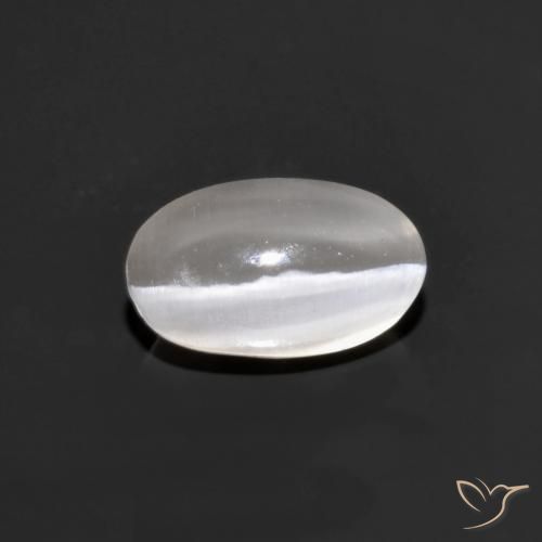 1.10ct Naturale Grigio molto chiaro Sillimanite effetto occhio di gatto, Ovale, Trasparente