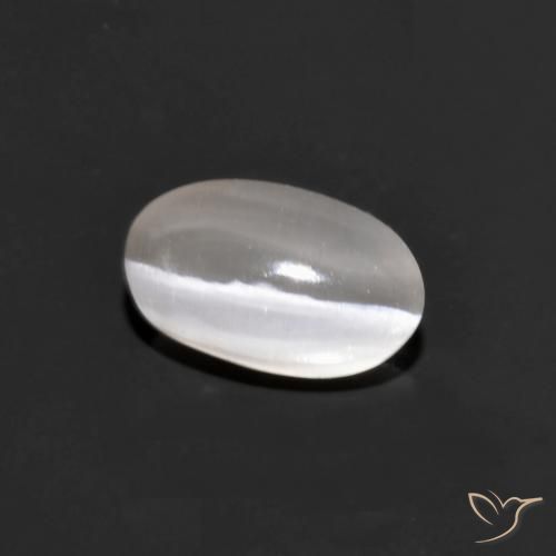 Sillimanite Occhio di Gatto Grigio molto chiaro naturale da 1.10 ct, Ovale, Trasparente