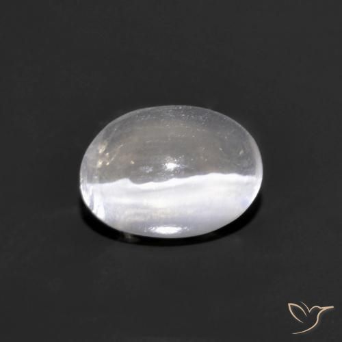 0.75ct Naturale Grigio molto chiaro Sillimanite effetto occhio di gatto, Ovale, Trasparente