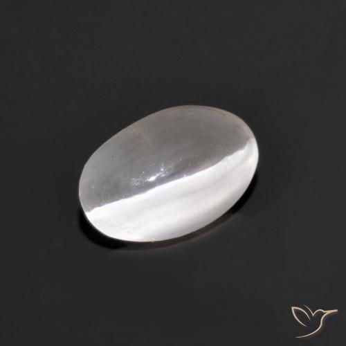 0.99ct Naturale Grigio molto chiaro Sillimanite effetto occhio di gatto, Ovale, Trasparente