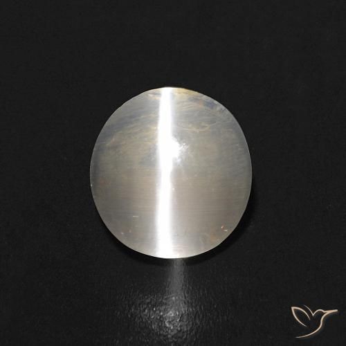 0.99ct Naturale Bianco caldo Sillimanite effetto occhio di gatto, Ovale, Trasparente