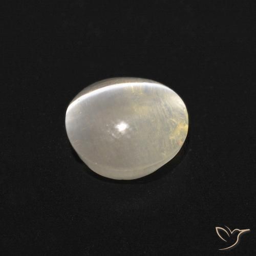Sillimanite Occhio di Gatto Bianco caldo naturale da 0.99 ct, Ovale, Trasparente
