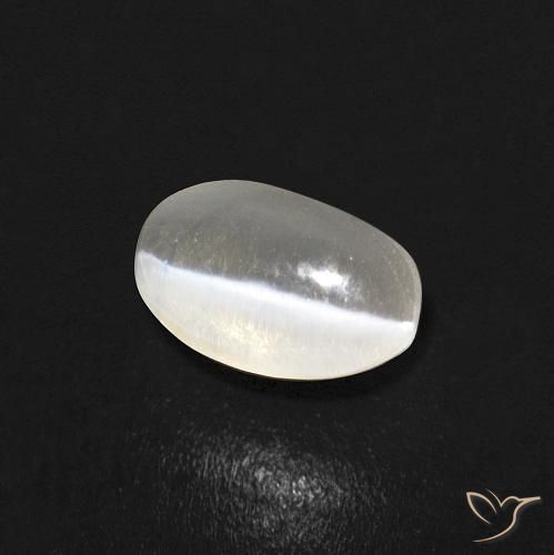 Sillimanite Occhio di Gatto Bianco caldo naturale da 0.84 ct, Ovale, Trasparente
