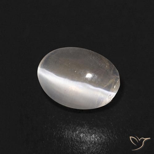 Sillimanite Occhio di Gatto Bianco caldo naturale da 0.68 ct, Ovale, Trasparente
