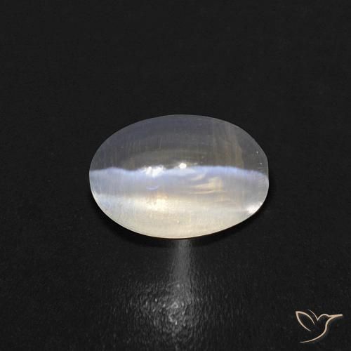 0.86ct Naturale Bianco caldo Sillimanite effetto occhio di gatto, Ovale, Trasparente