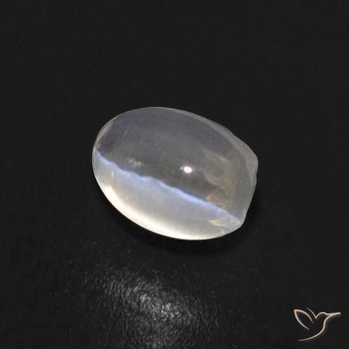 Sillimanite Occhio di Gatto Bianco caldo naturale da 0.86 ct, Ovale, Trasparente