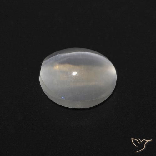 Sillimanite Occhio di Gatto Bianco caldo naturale da 1.08 ct, Ovale, Trasparente