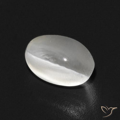 Sillimanite Occhio di Gatto Bianco caldo naturale da 1.12 ct, Ovale, Trasparente